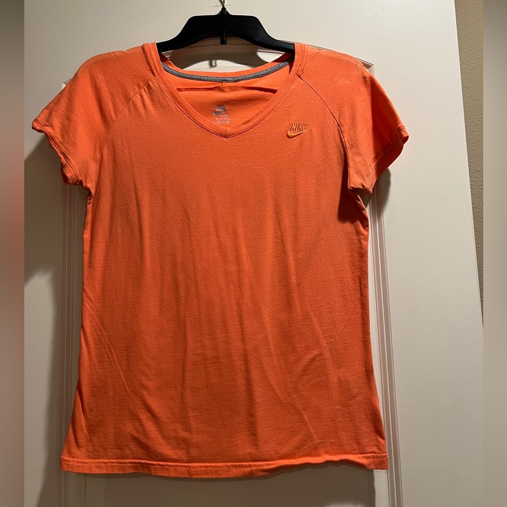 Nike Orange V Neck T-shirt